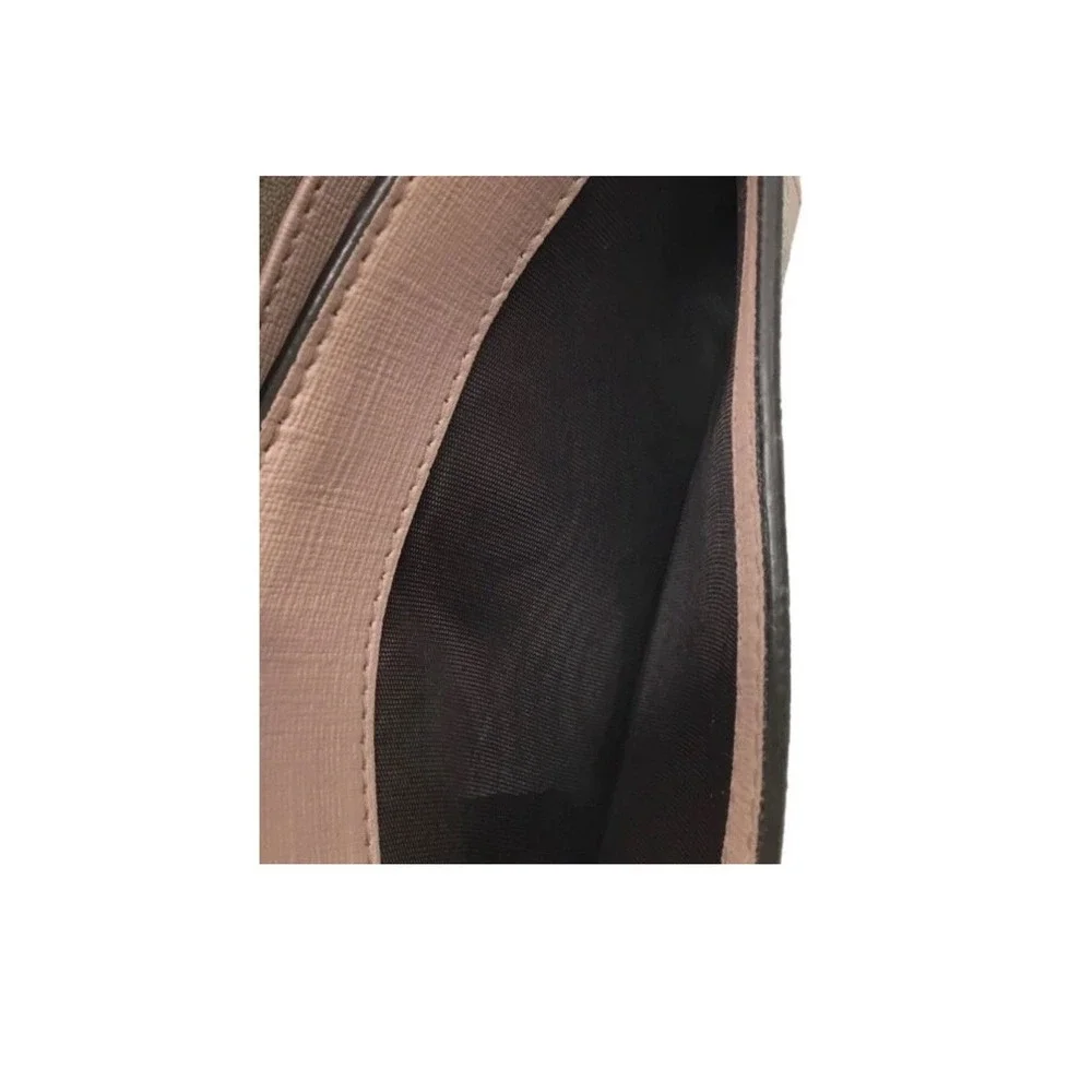 Gucci GG Supreme Canvas Stirrup Continental Wallet Pink Leather Trim Italy